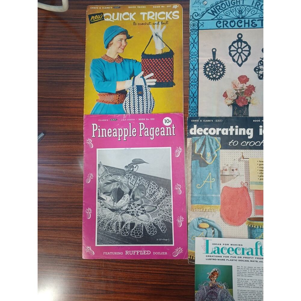 Vintage Crocheting & Knitting Books Doily,Dolls,Art Fun 1940's - 1960's Crafts - Picture 3 of 12